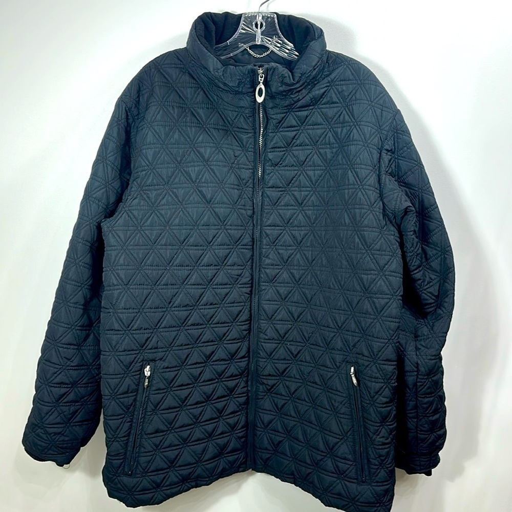 Obermeyer Claudia Thermolite  Black Quilted Full Zip Ski jacket size 18